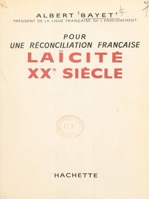 cover image of Pour une réconciliation française